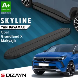 Opel Grandland 2021-Günümüz (Grandland) uyumlu X Makyajlı Hybrid Skyline Siyah Yan Basamak 183 Cm 2021-2024 A+ Kalite modelleri DRS Tuning'de. Kaliteli