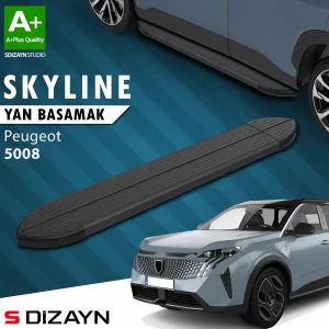 Peugeot 5008 2017-Günümüz (P87) uyumlu 3 Elektrikli Skyline Siyah Yan Basamak 203 Cm 2024 Üzeri A+ Kalite modelleri DRS Tuning'de. Kaliteli malzeme, hızlı
