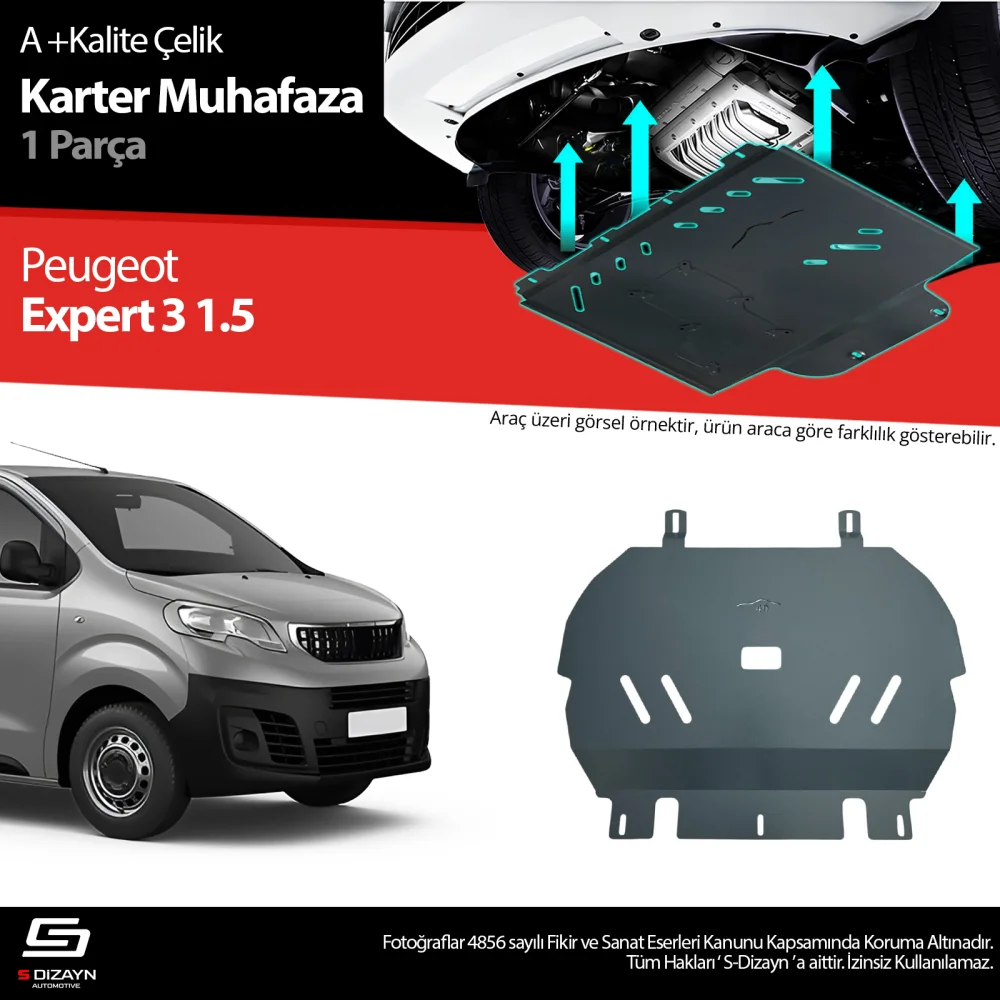 S-Dizayn Peugeot Expert 1.5 Çelik Karter Muhafaza Koruma 2016 Üzeri A+ Kalite