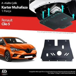 S-Dizayn Renault Clio 5 Çelik Karter Muhafaza Koruma 2019-2023 A+ Kalite