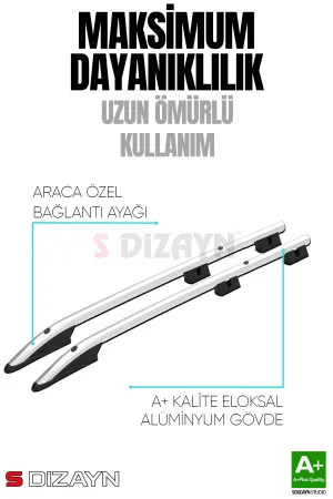S-Dizayn Renault Express Aluminyum Gri Tavan Çıtası Sport Model 2021 Üzeri A+ Kalite thumb 4