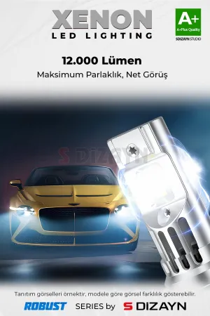 S-Dizayn Pro Luminar H11 Led Xenon / 60W / 12000LM / 7000K A+ Kalite thumb 2