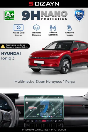 S-Dizayn Hyundai Ioniq 3 9H Nano Multimedya Ekran Koruyucu (Parlak) 2026 Üzeri A+ Kalite