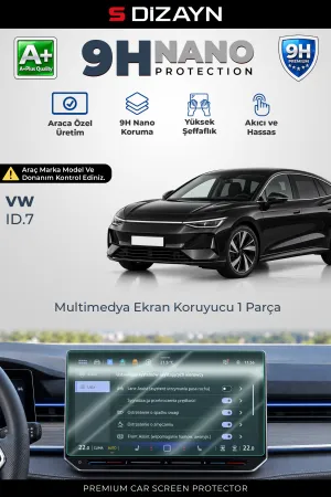 S-Dizayn Vw Id.7 15 İnç 9H Nano Multimedya Ekran Koruyucu (Parlak) 2023 Üzeri A+ Kalite