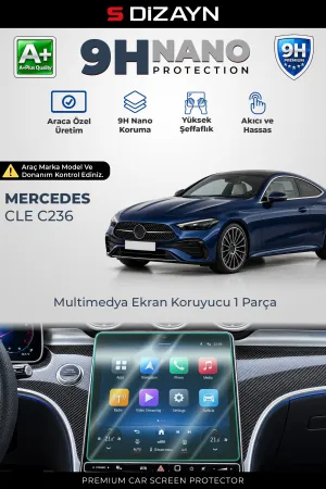 S-Dizayn Mercedes Cle C236 11.9 İnç 9H Nano Multimedya Ekran Koruyucu (Parlak) 2023 Üzeri A+ Kalite