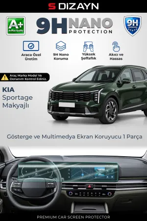 S-Dizayn Kia Sportage Makyajlı 12.3 İnç 9H Nano Gösterge Ve Multimedya Ekran Koruyucu 1 Parça (Parlak) 2024 Üzeri A+ Kalite