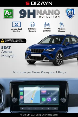 S-Dizayn Seat Arona Makyajlı 8.25 İnç 9H Nano Multimedya Ekran Koruyucu (Parlak) 2021-2025 A+ Kalite