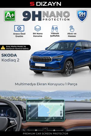 S-Dizayn Skoda Kodiaq 2 13 İnç 9H Nano Multimedya Ekran Koruyucu (Parlak) 2024 Üzeri A+ Kalite