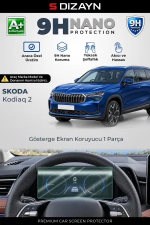 S-Dizayn Skoda Kodiaq 2 10.25 İnç 9H Nano Gösterge Ekran Koruyucu (Parlak) 2024 Üzeri A+ Kalite