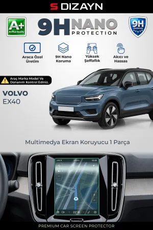S-Dizayn Volvo Ex40 8.7 İnç 9H Nano Multimedya Ekran Koruyucu (Parlak) 2024 Üzeri A+ Kalite