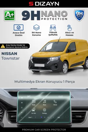 S-Dizayn Nissan Townstar 8 İnç 9H Nano Multimedya Ekran Koruyucu (PARLAK) 2022 Üzeri A+ Kalite
