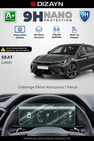 S-Dizayn Seat Leon 10.25 İnç 9H Nano Gösterge Ekran Koruyucu (PARLAK) 2020 Üzeri A+ Kalite
