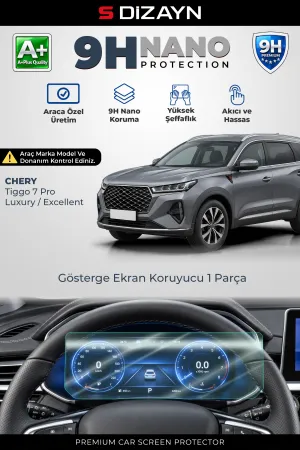 S-Dizayn Chery Tiggo 7 Pro Luxury / Excellent 9H Nano Gösterge Ekran Koruyucu (Parlak) 2023-2024 A+ Kalite