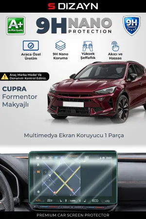 S-Dizayn Cupra Formentor Makyajlı 12.9 İnç 9H Nano Multimedya Ekran Koruyucu (Parlak) 2024 Üzeri A+ Kalite