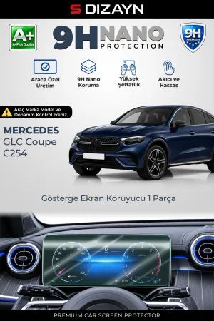 S-Dizayn Mercedes GLC Coupe C254 12.3 İnç 9H Nano Gösterge Ekran Koruyucu (PARLAK) 2023 Üzeri A+ Kalite