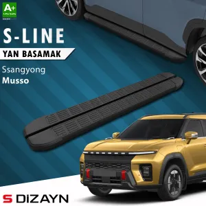 Universal uyumlu Ssangyong Musso Elektrikli S-Line Siyah Yan Basamak 223 Cm 2025 Üzeri A+ Kalite modelleri DRS Tuning'de. Kaliteli malzeme, hızlı kargo ve