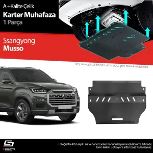 S-Dizayn Ssangyong Musso Çelik Karter Muhafaza Koruma 2018 Üzeri A+ Kalite
