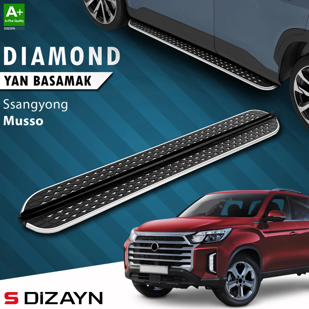 S-Dizayn Ssangyong Musso Diamond Krom Yan Basamak 213 Cm 2018-2026 A+ Kalite