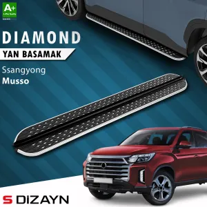 S-Dizayn Ssangyong Musso Diamond Krom Yan Basamak 213 Cm 2018-2026 A+ Kalite