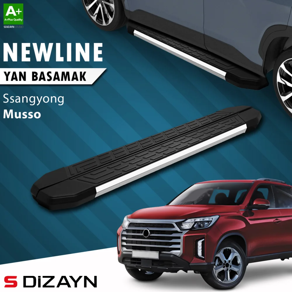 S-Dizayn Ssangyong Musso NewLine Krom Yan Basamak 213 Cm 2018-2026 A+ Kalite