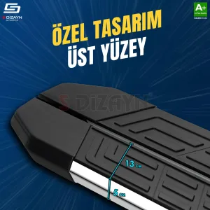 S-Dizayn Ssangyong Musso NewLine Krom Yan Basamak 213 Cm 2018-2026 A+ Kalite - Görsel 3