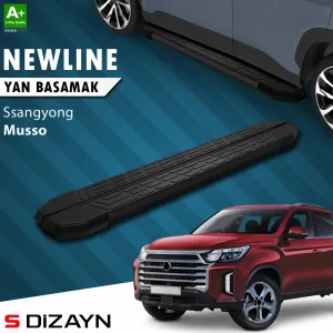 S-Dizayn Ssangyong Musso Newline Siyah Yan Basamak 213 Cm 2018-2026 A+ Kalite