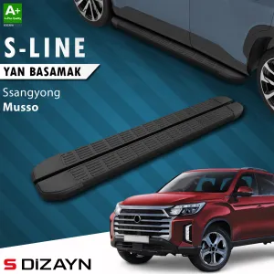 S-Dizayn Ssangyong Musso S-Line Siyah Yan Basamak 213 Cm 2018-2026 A+ Kalite