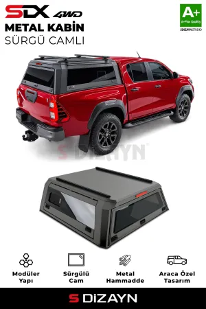 S-Dizayn Toyota Hilux Çelik Pro Kabin Çift Sürgülü Camlı 2015-2026