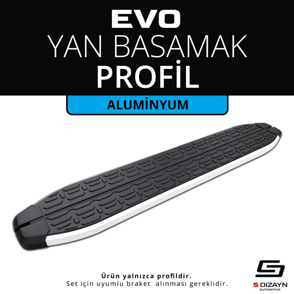 S-Dizayn Evo Aluminyum Yan Basamak Profil 183 Cm Etekli 36lık