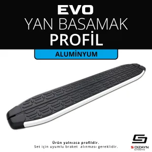 Universal uyumlu Evo Aluminyum Yan Basamak Profil 183 Cm Etekli 36lık modelleri DRS Tuning'de. Kaliteli malzeme, hızlı kargo ve güvenli alışverişle hemen